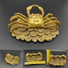 Vintage Solid Brass Crab 🦀 with the Lucky Coins. picture