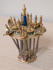 Vintage MCM Spanish Toledo Cocktail Party Picks, Set of 12 With Stand picture