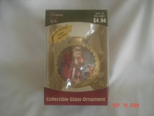 NICE BOXED 2002 CHRISTMAS by KREBS SANTAS on SILK 1904 PERE NOEL GLASS ORNAMENT picture
