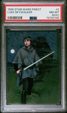VINTAGE 1996 TOPPS FINEST STAR WARS #2 LUKE SKYWALKER 1ST CHROME PSA 8 (OC) picture