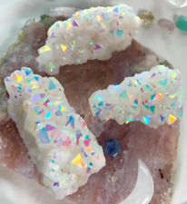 Wholesale 4pcs Natural Raw Rainbow Angel Aura Cluster Titanium Crystal Specimens picture