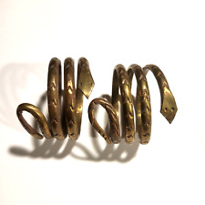 6 Witchcore Brass Snake Napkinrings Set Goth Decor India Vintage Halloween Spook picture