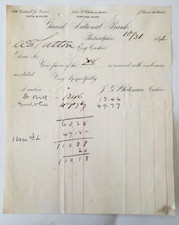 1892 Document, Girard National Bank, Philadelphia PA, J.G. Whiteman Cashier picture