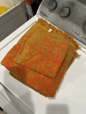 Hope Fashions Vintage Mid Century Orange Bath Towel Set picture