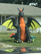 Gemmy 11’ Dragon Halloween Inflatable Airblown Yard Decor Wings Flap Used 1x BLN picture