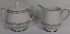 Noritake Trilby Daisy Pattern 6908 Creamer & Sugar Bowl w/Lid Bone China Japan picture