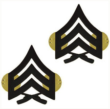 Vanguard MARINE CORPS CHEVRON: SERGEANT - BLACK METAL, SOLID BRASS picture