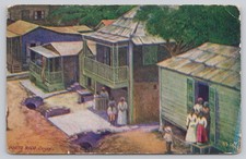 Vintage Postcard Cayey, Porto Rico Village Scene, 1 Cent Stamp Era picture