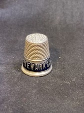 Vtg NEWARK SHOE Metal Aluminum Sewing Thimble Specialty Advertising picture