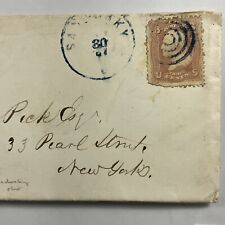 1867 Sandusky, Ohio Antique Envelope & Stamp Bullseye Cancel picture