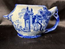 Victoria Ironstone Shaving Cup, Flow Blue Transferware, English Village Vintage picture