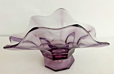 Fostoria Lavender Elegant Glass Bowl Footed Decorator Collection MCM 1960s picture