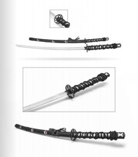Atsu’s Dual Ghost Of Yotei Katana Sword & Sheath 38”Black Metal picture