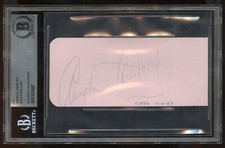 Angela Lansbury d2022 & Boots Mallory d1958 signed autograph auto 2x5 cut BAS picture