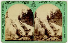 YELLOWSTONE STEREOVIEW - Gibbon River - TW Ingersoll 1880s EARLY picture