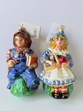 vintage christopher radko christmas ornaments 1998 School Days Peter&Polly Pair picture
