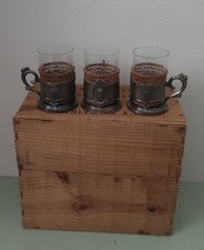 Antique Middle Eastern Tea Glass Holders “Warsaw-Making” Warsaw Alloy picture
