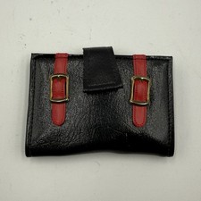 Vintage Sirco Vinyl Travel Wallet ID Holder Document Case Black Red USA NOS picture