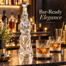 NEW Mermaid Glass Bottle 350ML Decanter w Stopper Whiskey Liquor Home Decor picture