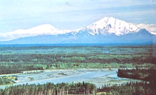 1968 Alaska Postcard Mt Sanford & Mt Drum Scenic Mountain View Vintage Card picture