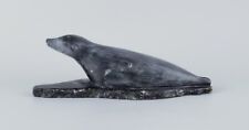Greenlandica, Ortôrak, large sculpture of a lying seal made of soapstone. picture