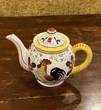 Ucagco Teapot Early Provincial Rooster & Roses Japan 1950/60s Kitschy Farmhouse picture