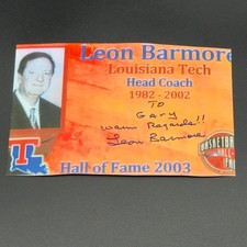 Leon Barmore Signed Cut Photo — Authentic Hall of Fame Autograph picture