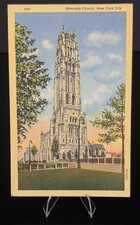 Vintage Linen Church Postcards Lot 5 Mormon Temple NYC Riverside Fountain Youth picture