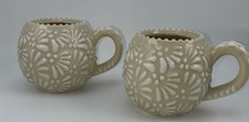 LemonRoad 2 Pk Mexican Pottery Coffee Mugs 12 oz picture