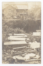 RPPC 1900s Grave Robbers Damaged Cemetery Bones Dead People Real Photo Postcard picture
