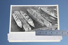 CUNARD WHITE STAR LINE QUEEN MARY SS NORMANDIE NYC FINE PRESS PHOTO C-1940'S picture