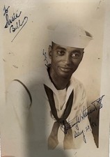 1944 WWII African American US Navy Sailor Signed RPPC Sweetheart Photo Bill picture