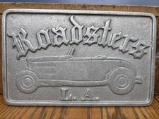 Vintage Original ROADSTERS L.A. Los Angeles CA Car Club Plaque Sign Embossed picture