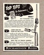 1950 Print Ad Richardson Fishing Rods Made in Chicago,IL picture