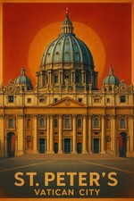 St. Peter's Basilica Vatican City Print 16x24” Premium 💎 Art Print 200GSM picture