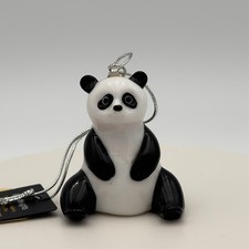 Glassdelights Dynasty Gallery Sitting Panda Glass Christmas Ornament w Hang Tag picture