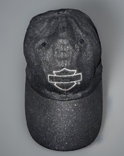 Harley Davidson Women Black Glitter Sparkle Baseball Hat Bar & Shield Strapback picture