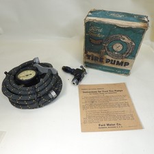 Vintage Ford Tractor 17052 Engine Spark Plug Operated Tire Pump W/ Manual & Box picture
