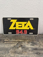 Vintage ZETA 94.9 Miami Radio Station Promotional Metal License Plate picture