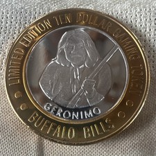 Buffalo Bill's Resort & Casino Primm NV $10 Geronimo Token .999 Fine Silver picture