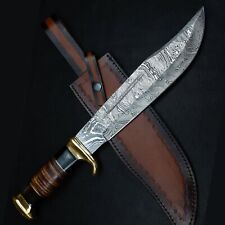 15'' Fixed Blade Bowie Knife Handmade Damascus Steel Bowie Knife EDC for Sale picture