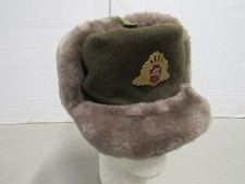 Vintage Lithuanian Armed Forces Winter Hat Cap w/ Badge Approx (US) Size 6 3/4 picture