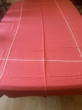 VINTAGE WORACO FABRICS BY JOMAC 9 PC. TABLECLOTH 84” + 12 NAPKINS PINK RED NEW picture