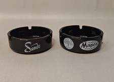 Vintage Reno Sands Mapes Money Tree Hotel Casino Ashtrays Lot 2 Black Glass picture