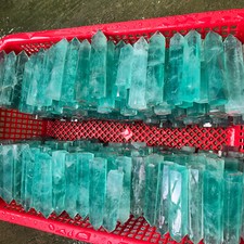 2.2LB Natural Green Fluorite Stone Quartz Crystal Point Healing Reiki Wand decor picture