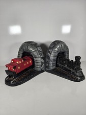 VINTAGE ANN'S ORIGINAL FIGURINES Ca. 1953 TRAIN ENGINE & CABOOSE BOOKENDS picture