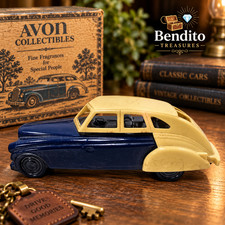 Vintage Avon Deep Woods After Shave 5 Oz Blue Car Decanter Bottle Auto picture