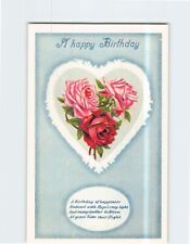 Postcard A Happy Birthday Card Roses Art Print picture