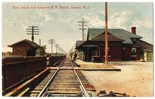 Clayton NJ - West Jersey And Seashore Railroad Station depot antique postcard picture