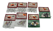 Vintage Darice Holiday Trimmings Mini Christmas Tree Ornaments Stars Snowman picture